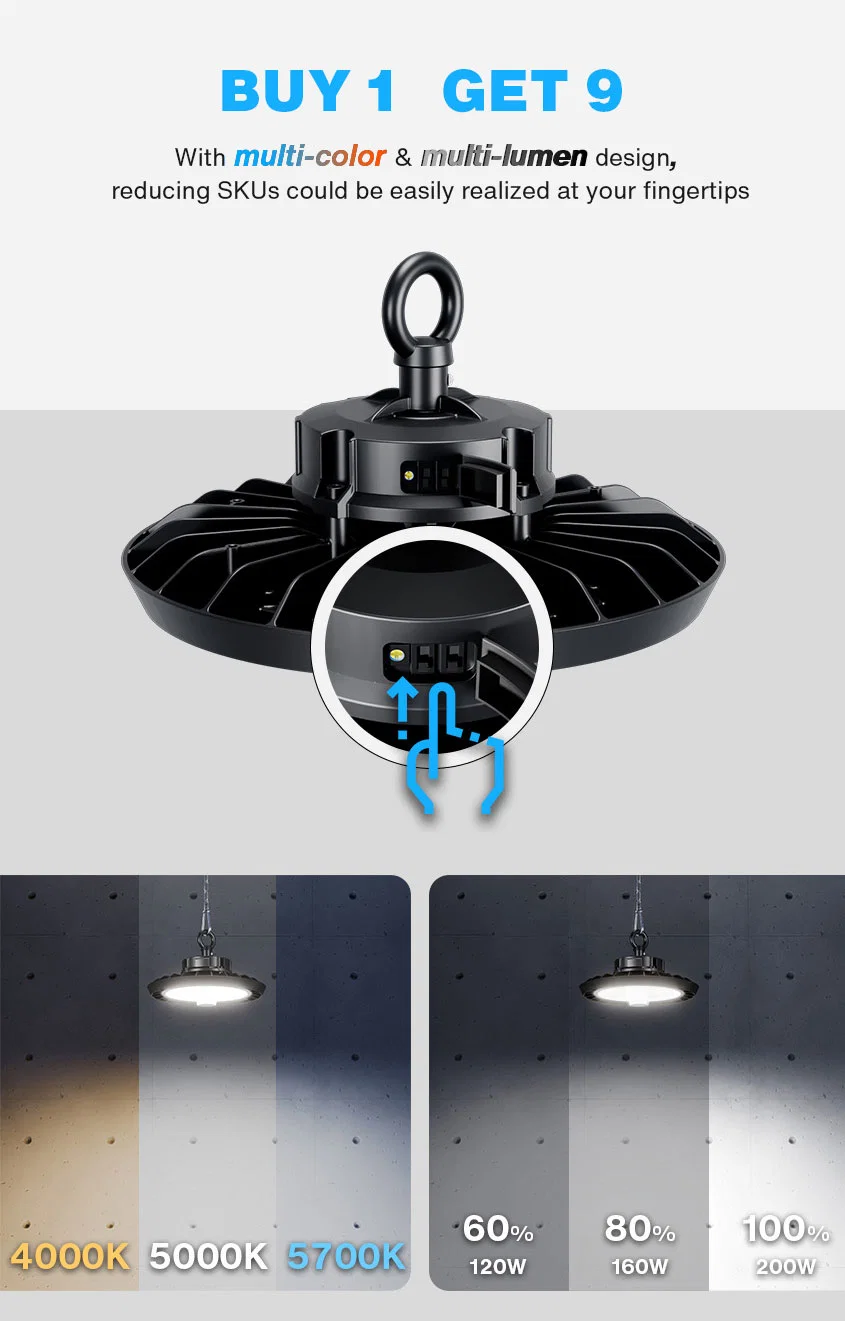 Ultra Bright Warehouse UFO LED High Power Bay Light Industrial Commercial Lighting