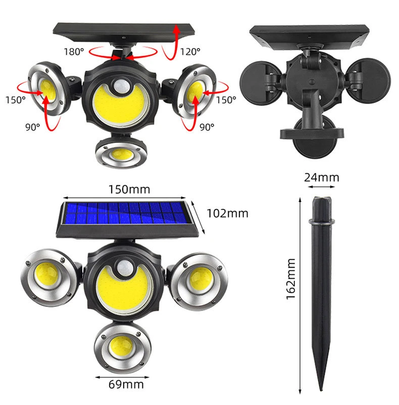 Goldmore4 Garden Lights Outdoor Decorative Garden Landscaping Solar Waterproof Lamp Wall Light with Spike