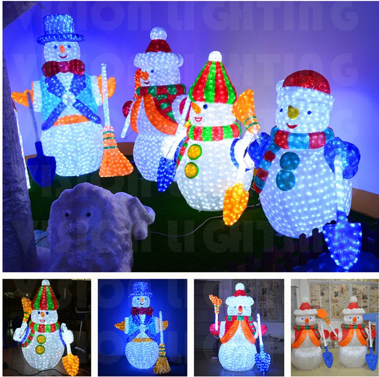 Christmas Street Decorative Outdoor Large LED Snowman 3D Motif Lights