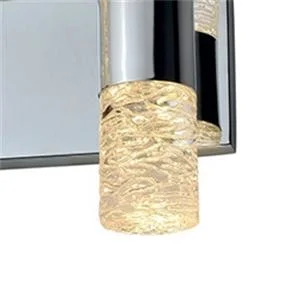 Decorative 3 Lite LED Vanity Wall Light with Cylinder Glass Bar