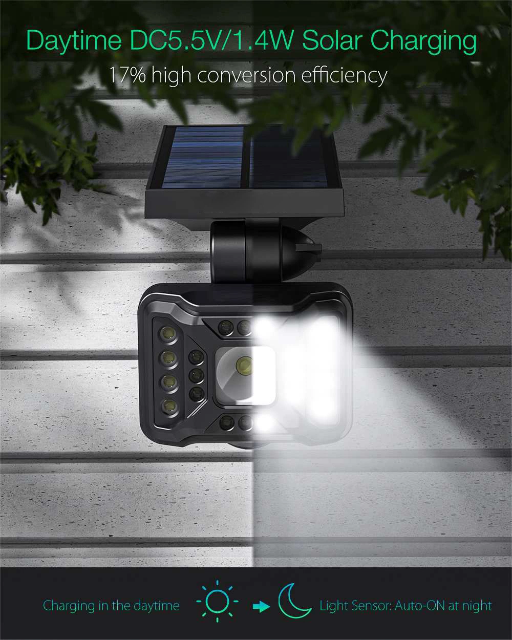 21 LED Outdoor Solar Garden Light Lamps Waterproof Solar Landscape Spot Lights 2-in-1 Outdoor Wall Spotlight