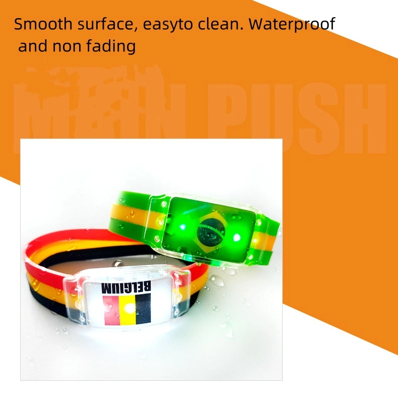 Customize Silicone LED Wristband Luminous Flag Bracelet for Game, Events and Sports