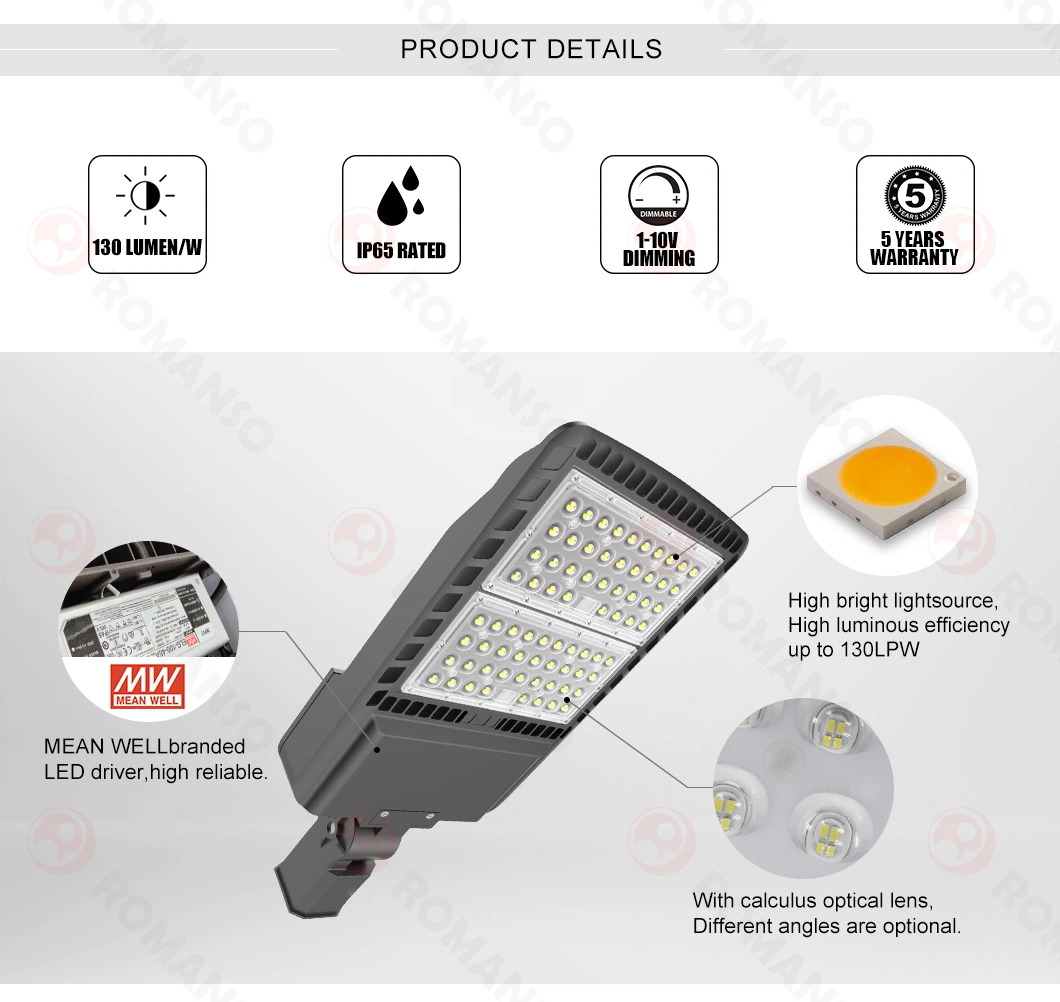 Outdoor Waterproof IP65 Street Light 100 Watt 150W LED Street Light Fixture Dlc ETL Smart LED Street Lighting