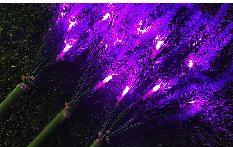 Amazon Outdoosolar Powered Lights Artificial Flower LED Solar Lavender Light Luminous Lighting Christmas Decoration Garden Lawn Lamp