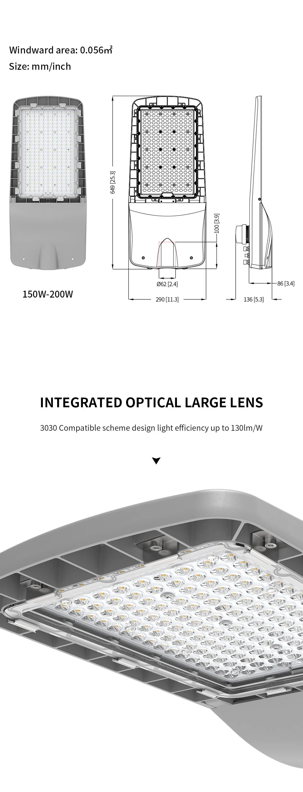 Photocell Sensor New Design LED Street Light 90 W Outdoor Urban Road Lighting