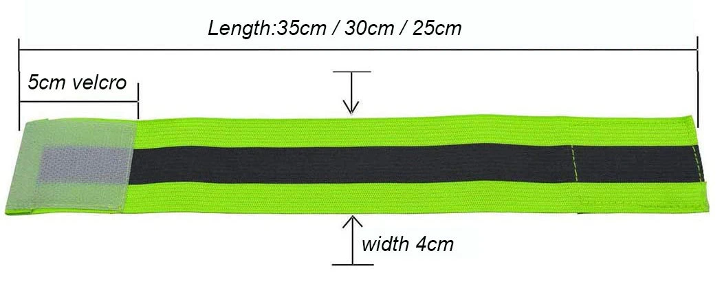 Reflective Safety Vest Elastic Adjustable Bands Set Running Sash Sport Gear Pack