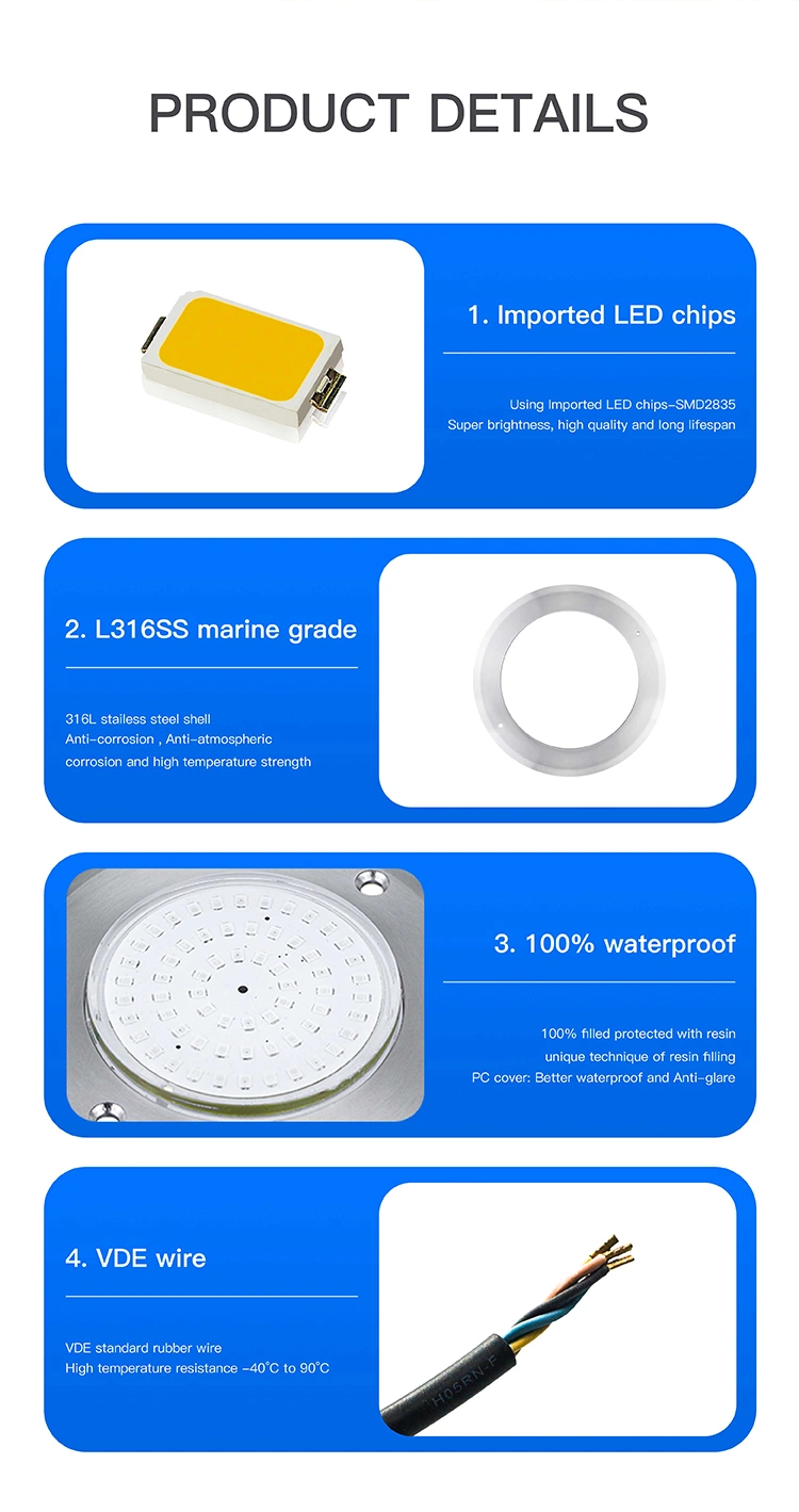 White/Warm White/RGB Color Waterproof LED Underwater Swimming Pool Light