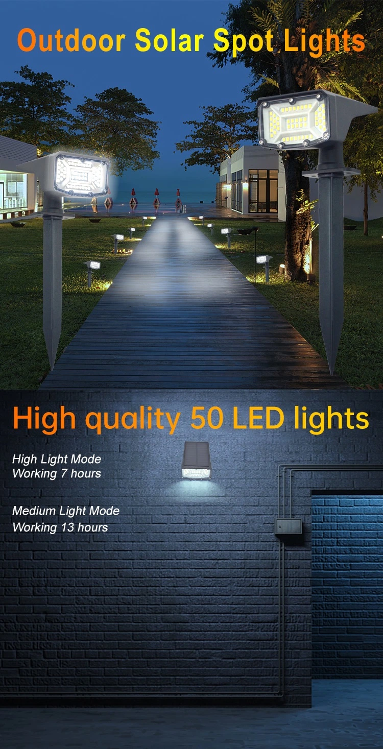 High Quality Cheap Price 50 LED Lights Outdoor Solar Spot Light Waterproof Solar Spotlight