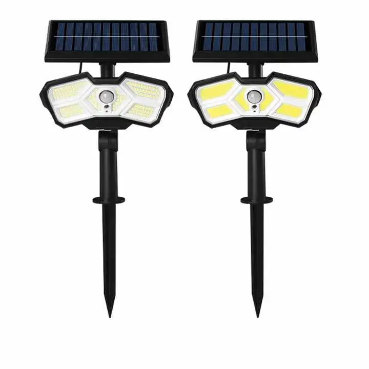 2023new Waterproof Outdoor Motion Sensor Solar COB LED Spike Garden Lawn Spotlight