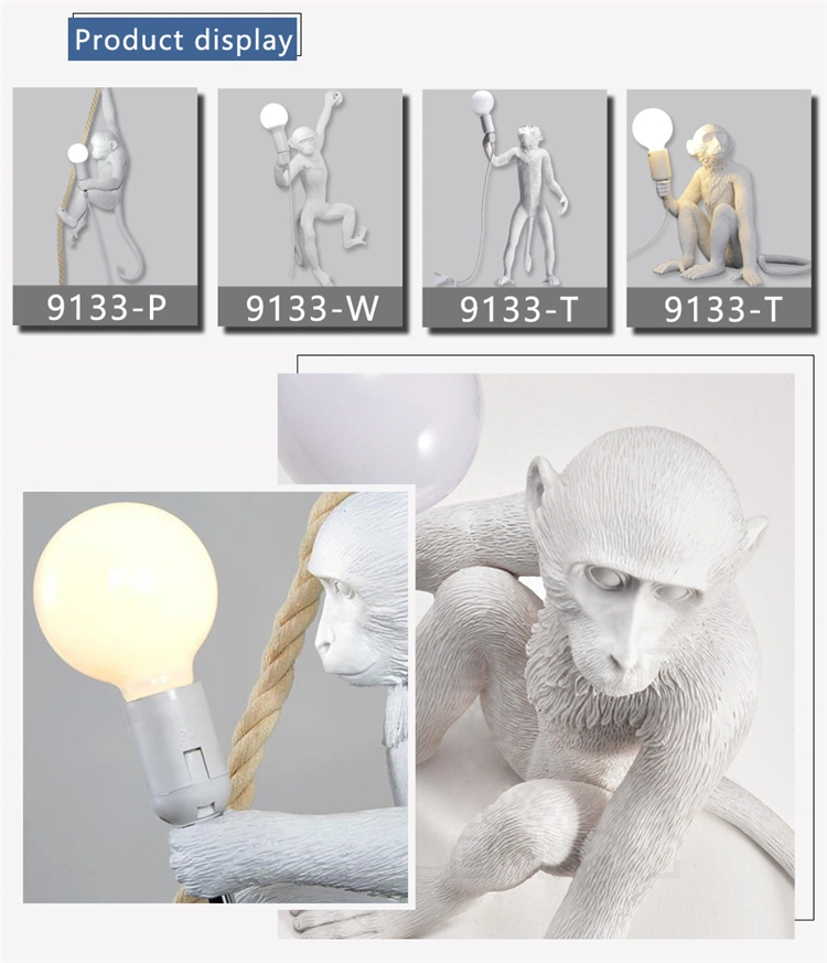 Artistic Design Modern Monkey Wall Lamp for Indoor Bright Lighting