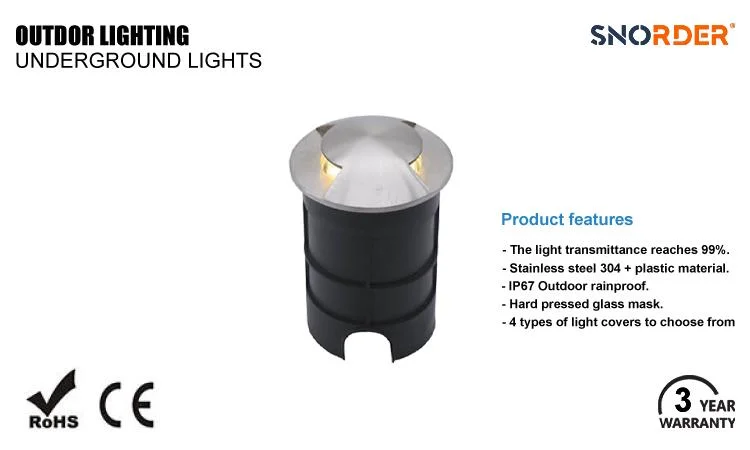 Wholesale Modern Black 3W LED Underground Light IP67 Waterproof Underground Light 3000K