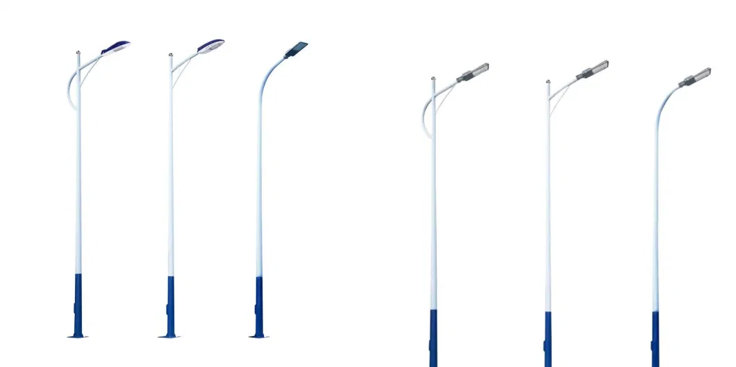 Outdoor Street Light Pole 8m 10m Lamp Post with Single Arm Pole