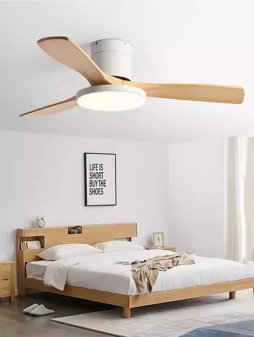 Modern Nordic Fancy Wooden 60 Inch Energy Saving Decorative Ceiling Fan Light