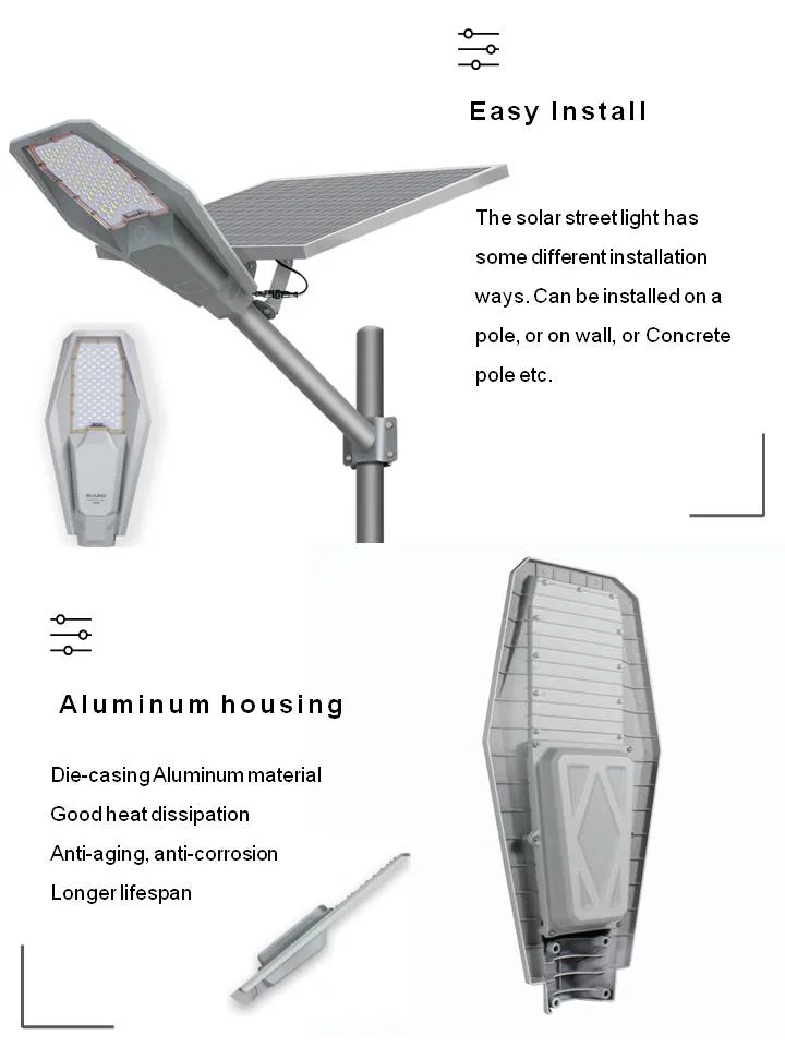 Newskypower Outdoor IP67 Aluminum Integrated LED Solar Street Lighting for Garden Parking Lot Park Road