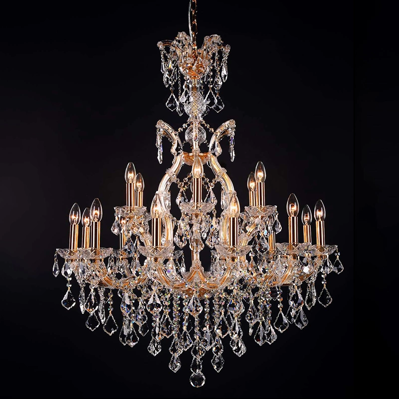 18 Arms Lustre De crystal Luxo for Hotel Home Wedding Event Party Decoration Maria Theresa Pendant Light Chandelier