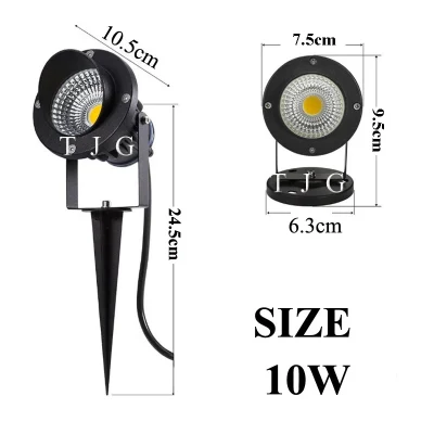 Illuminazione da giardino a LED COB 3 W 5 W 10 W campo da spike per esterni Lampada impermeabile illuminazione LED Garden Path Spotlight AC110V 220V DC12V