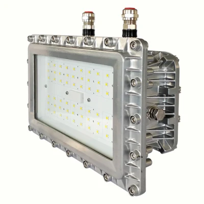 Luci a LED a prova di esplosione Highbay IP67 per gas pericolosi zona 1 Con proiettore ad alloggiamento alto certificato ATEX 80 W-200 W.