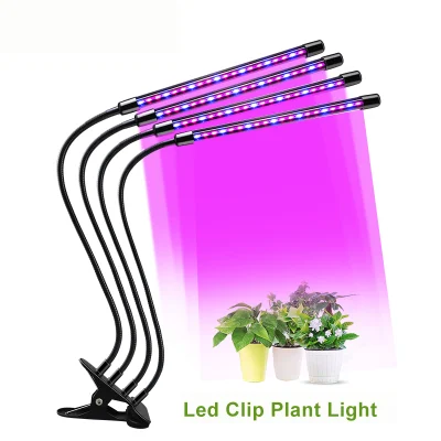 Lampade rotonde con clip a testa singola e luce a LED a crescita per Casa Giardino piante idroponiche