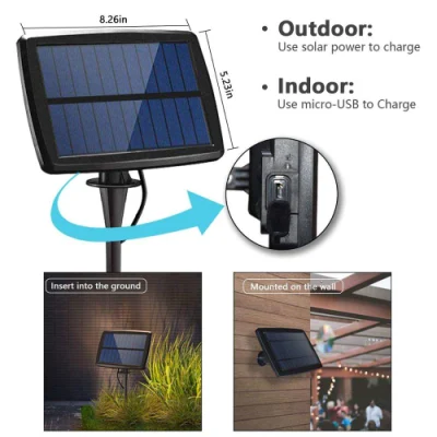 G40 String Lights luce a corda alimentata a energia solare 27 lampadine a LED Appeso luce da giardino all&prime;aperto