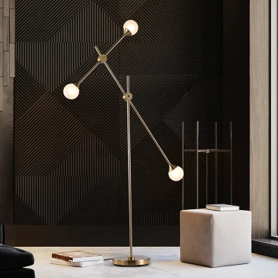 Illuminazione moderna Home Deco Nordic Glass piantoni luci LED Living Piantana in vetro per sala (WH-MFL-97)