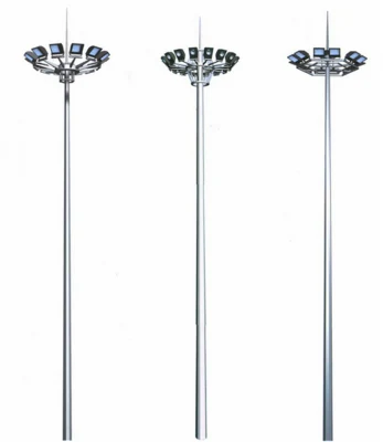 Hepu 20m/25m/30m/35m/40m acciaio zincato a caldo, conico/ottagonale, luce ad alto palo/LED di illuminazione Palo per proiettore stadio alto