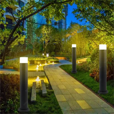 Garden Path Lights Nero alluminio impermeabile lampada prato LED Luce a bolo