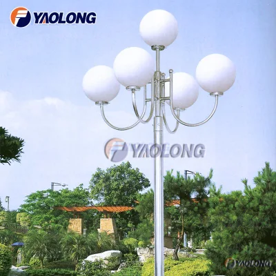 Colonna luminosa rotonda diritta in acciaio inox lucido 3m