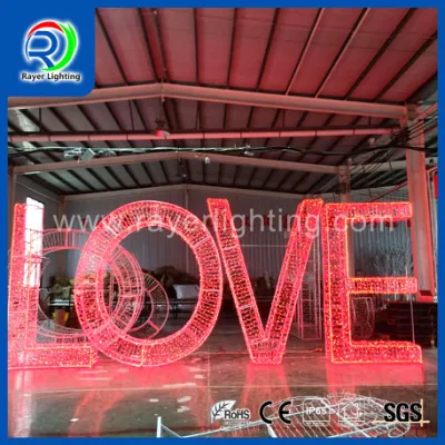 LED Tall decorazione esterna Natale motivo LED luci amore