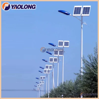 Lampada solare stradale in acciaio inox a braccio singolo da 6 m, 7 m, 8 m. Colonna