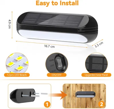 Ecologico solare Backyard luci balcone Stair Fence Solar Powered Floor Applique impermeabile per esterni LED Ground