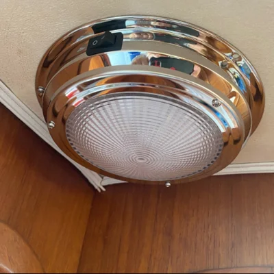 Interni RV da 2 W impermeabili, 12 V, acciaio inox, Accent Marine Luce a cupola per imbarcazioni con interruttore a levetta