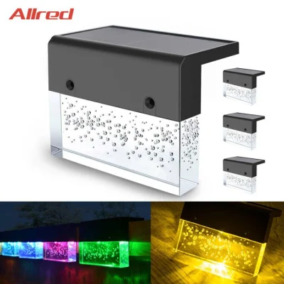 Personalizzazione di base IP65 Bianco caldo colore che cambia patio Giardino Yard Lampada decorativa RGB Lanterna per esterni scala lampada a scala Deck Fence Luce LED solare