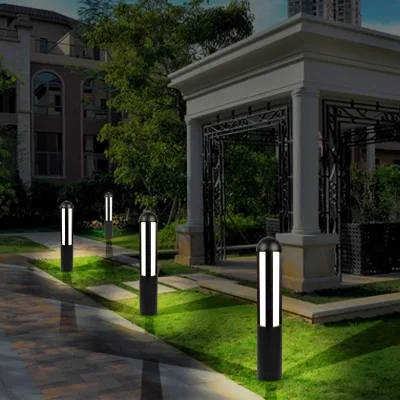 Lampada da giardino a LED impermeabile lampada da giardino semplice moderna cilindrica Lampada elettrica per strada ad alto polo