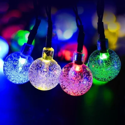 30bulbo, 50/100/200/300 lampadina a LED a corda solare decorazione solare Xmas Giardino LED Via lampada luce