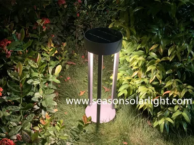 Nuova illuminazione rotonda energia solare illuminazione esterna luce da giardino Bollard Con luce LED calda+bianca