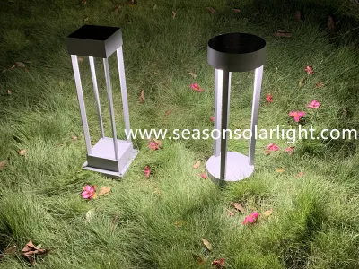 Nuova illuminazione rotonda energia solare illuminazione esterna luce da giardino Bollard Con luce LED calda+bianca