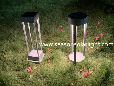 Nuova illuminazione rotonda energia solare illuminazione esterna luce da giardino Bollard Con luce LED calda+bianca