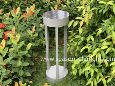Nuova illuminazione rotonda energia solare illuminazione esterna luce da giardino Bollard Con luce LED calda+bianca