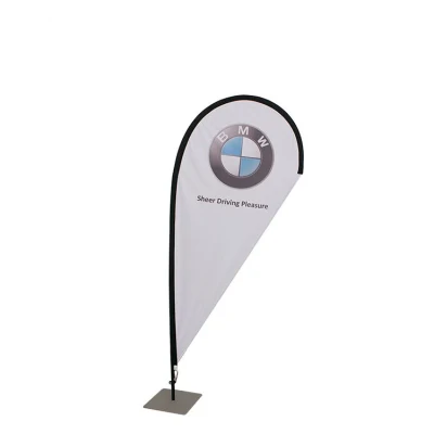 Outdoor Cheap personalizzato alluminio antivento doppio lato stampa digitale poliestere Swooper Teardrop coltello in piuma Flying Beach Bandiera Banner palo