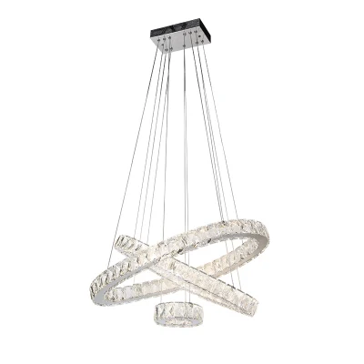 Lampada a sospensione con illuminazione a cristallo LED moderna, a sospensione, forma quadrata Decorativo