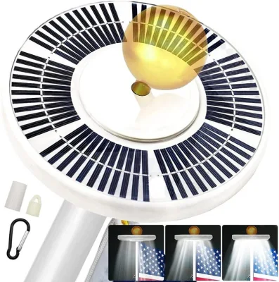 Lampada a bandiera solare lampada a bandiera luce a bandiera Solar Ombrello Top Light 136LED Lampade da giardino a batteria LED per esterni a energia solare