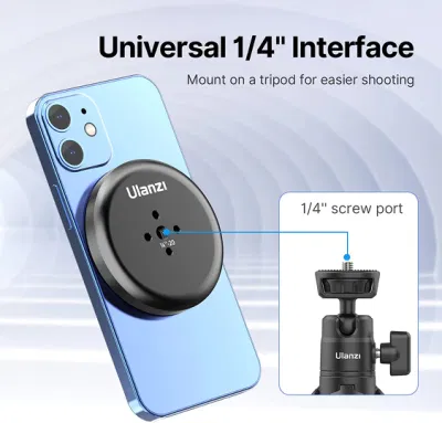 Supporto Ulanzi R101 da 1/4&quot; per MagSafe leggero e compatto, adattatore per cavalletto magnetico solo per iPhone13/12 PRO/PRO Max/Mini, custodia/coperchio MagSafe, treppiede, Selfie St