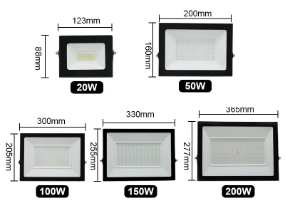 LED COB portatile da 6000 K, 10 W, 50 W, 100 W, 200 W, lumen Proiettore impermeabile da stadio IP65 in alluminio per esterni