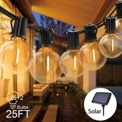 G40 String Lights luce a corda alimentata a energia solare 27 lampadine a LED Appeso luce da giardino all&prime;aperto