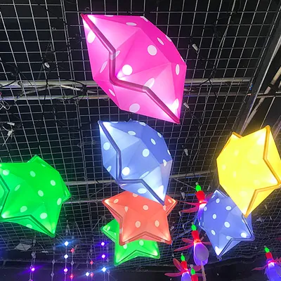 Luci decorative a LED Pentagram, centro commerciale all&prime;aperto, Park Festival Lighting Colorate luci dell&prime;albero di Hanging Natale luci Creative stelle luci da giardino