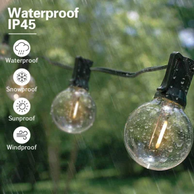 G40 String Lights luce a corda alimentata a energia solare 27 lampadine a LED Appeso luce da giardino all&prime;aperto