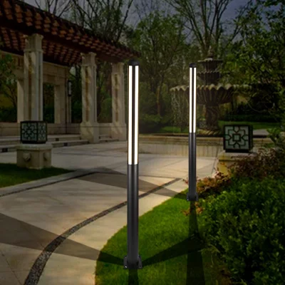 Lampada da giardino a LED impermeabile lampada da giardino semplice moderna cilindrica Lampada elettrica per strada ad alto polo