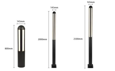 Lampada da giardino a LED impermeabile lampada da giardino semplice moderna cilindrica Lampada elettrica per strada ad alto polo