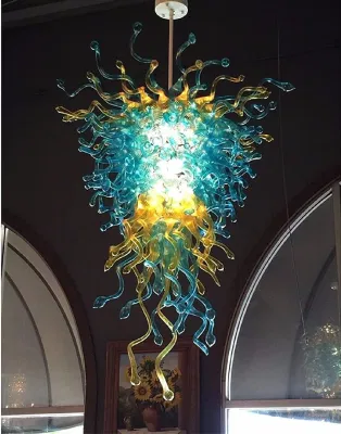 Soggiorno contemporaneo decorazione artistica decorativa su misura multicolore soffiato a mano Lampadario a soffitto in vetro Art