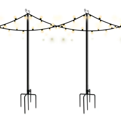 Asta luminosa in acciaio verniciato a polvere nera JH-Mech